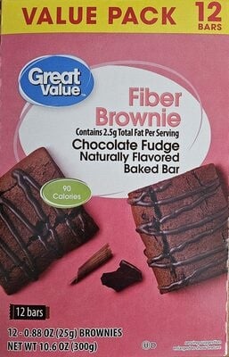 Great Value Chocolate Chip Blondie Flavored 90 Calorie Fiber Brownie packaging