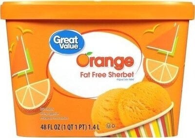 Great Value Orange Sherbet package