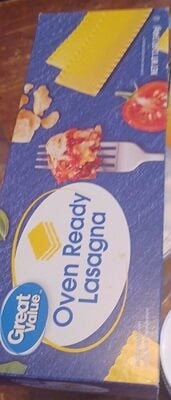 Great Value Enriched Macaroni Product, Oven Ready Lasagna package