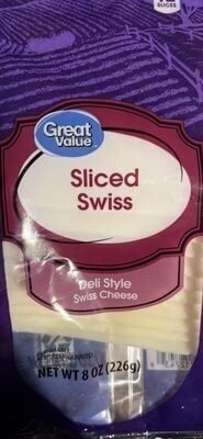 Great Value Swiss Deli Style Sliced Cheese packaging