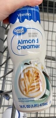 Great Value Vanilla Almond Coffee Creamer package