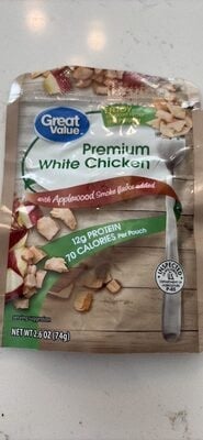 Great Value Premium White Chicken With Applewood Smoke Flavor packaging