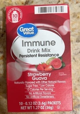 Great Value Strawberry Guava Flavored Immune Drink Mix packaging