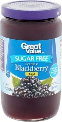 Great Value Seedless Blackberry Sugar Free Jam packaging