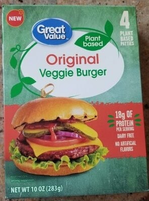 Great Value Original Veggie Burger package