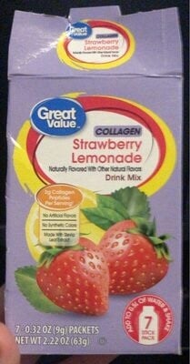Great Value Strawberry Lemonade Collagen Drink Mix packaging