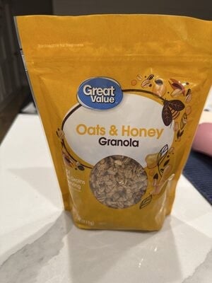 Great Value Oats & Honey Granola packaging