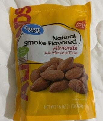 Great Value Natural Smoke Flavored Almonds packaging