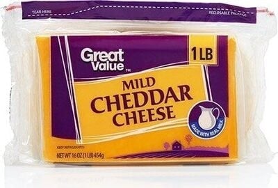 Great Value Mild Cheddar Cheese package