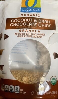 O Organics Coconut & Dark Chocolate Chips Granola packaging
