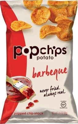 Popchips Popped Potato Chip Snack, Barbeque packaging