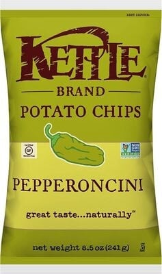 Kettle Foods Kettle Brand Potato Chips, Pepperoncini package
