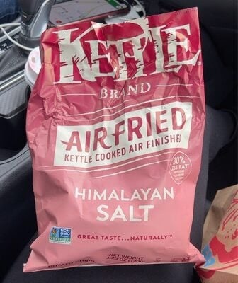 Kettle Foods Kettle Brand Potato Chips, Air Fried Himalayan Salt Kettle Chips package