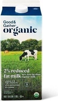 Good & Gather Organic 2% Milk - 0.5gal package