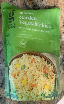 Good & Gather Garden Vegetable 90 Second Rice With Peas, Carrots & Corn packaging
