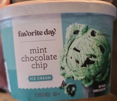 Favorite Day Mint Chocolate Chip Ice Cream packaging