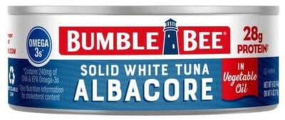 Bumble Bee Solid White Albacore In Vegetable Oil package