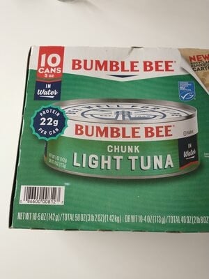 Bumble Bee Chunk Light Premium Tuna In Water package
