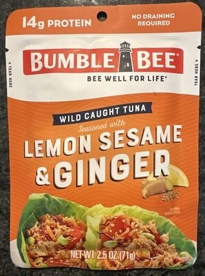 Bumble Bee Lemon Sesame & Ginger Seasoned Tuna package