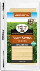 Organic Valley Baby Swiss Cheese packaging