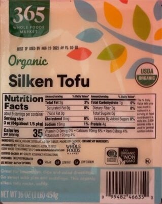 365 Organic Silken Tofu package