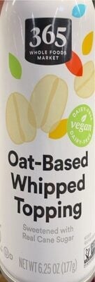 365 Oat- Based Whipped Topping package