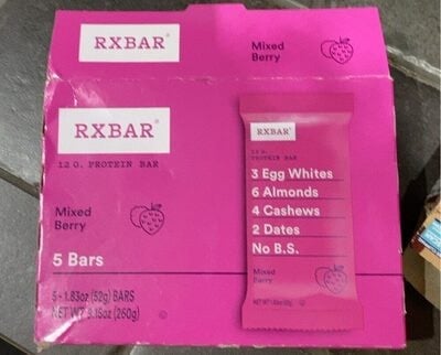 Rxbar Mixed Berry Protein Bars packaging