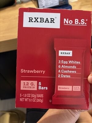 Rxbar Strawberry Protein Bar packaging