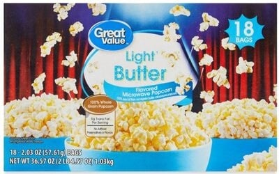 Great Value Light Butter Microwave Popcorn packaging