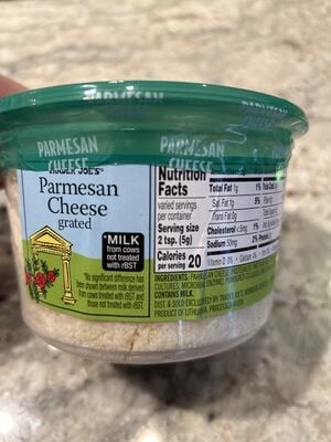 Trader Joe's Grated Parmesan Cheese packaging