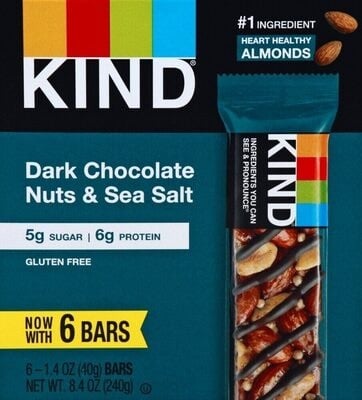 Kind Dark Chocolate Nuts & Sea Salt Bars packaging