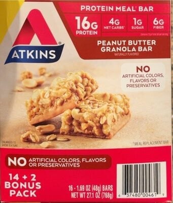 Atkins Peanut Butter Granola Bar package