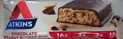 Atkins Chocolate Peanut Butter Flavored Meal Bar package