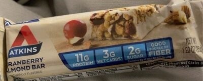 Atkins Cranberry Almond Flavored Snack Bar package