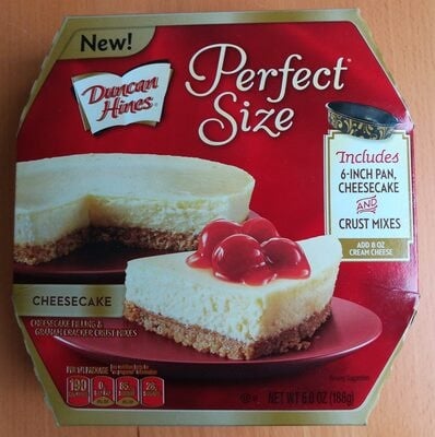 Duncan Hines Perfect Size, Cheesecake Filling & Graham Cracker Crust Mixes package