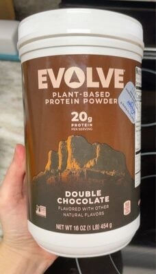 Evolve Double Chocolate Plant-Based Protein Powder packaging