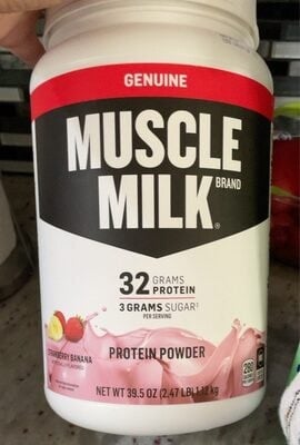 Muscle Milk Strawberry Banana Genuine Protein Powder packaging