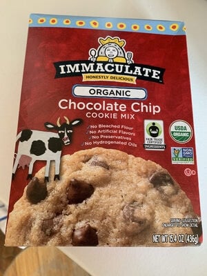 General Mills Sales Inc. Immaculate Baking Organic Chocolate Chip Cookie Mix package