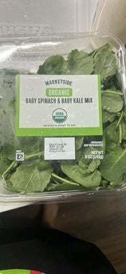 Marketside Organic Baby Spinach & Baby Kale Mix package
