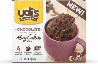 Udi's Gluten Free Chocolate Flavored Mug Cakes Mix package