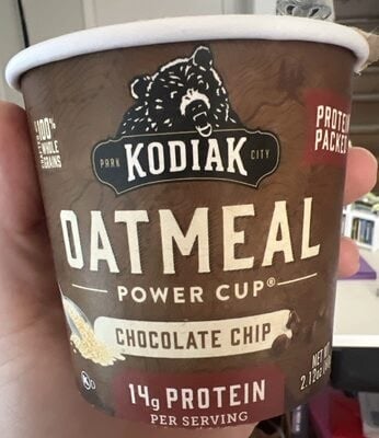 Kodiak Chocolate Chip Oatmeal Power Cup package