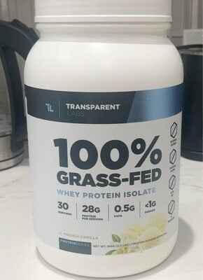 Transparent Labs Proteinseries 100% Grass-Fed Whey Protein Isolate 28g, Fats 0g, <1g Sugars Powder, French Vanilla package