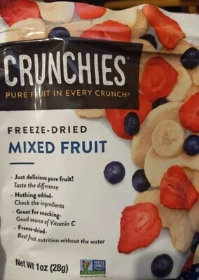 Crunchies Mixed Freeze-Dried Fruit packaging