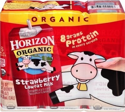 Horizon Organic Strawberry Organic Low Fat Milk packaging