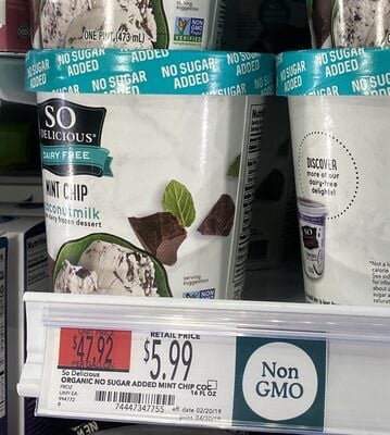 So Delicious Coconut Milk Mint Chip packaging