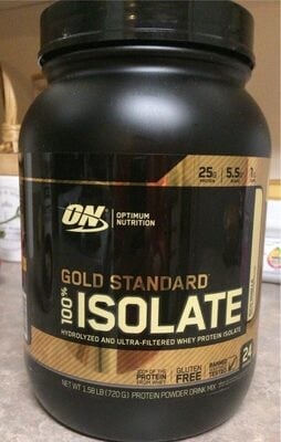 Optimum Nutrition Rich Vanilla Gold Standard 100% Isolate Protein Powder Drink Mix packaging