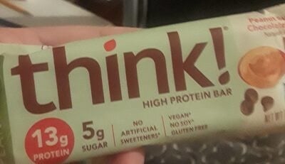Think! Peanut Butter Chocolate Chip High Protein Bar packaging