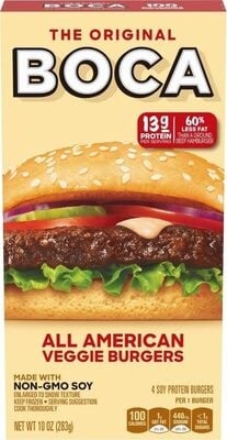 Boca All American Classic Veggie Burgers packaging