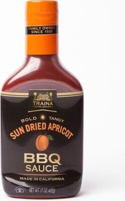 Traina BBQ Sauce, Sun Dried Apricot packaging