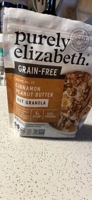 Purely Elizabeth. Cinnamon Peanut Butter Grain-Free Granola package